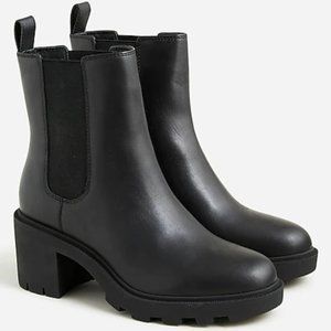 JCREW Lug-sole heeled Chelsea boots in leather
